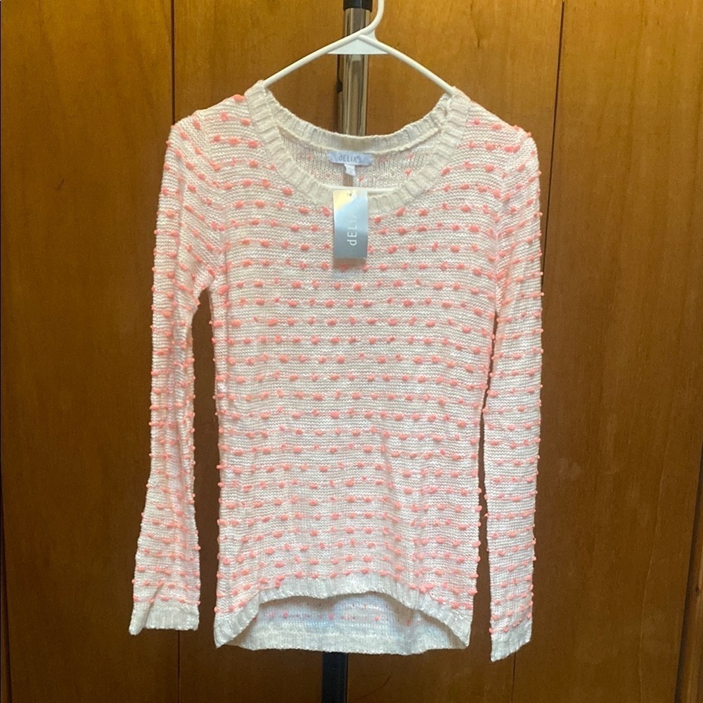 Delia's Nubby Stitch Hi Women's Sweater Pink Size S NWT